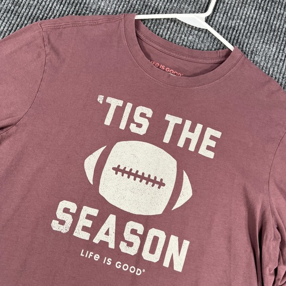 Life Is Good Other - Life is Good Shirt Mens Large Red Long Sleeve Football Season Crusher Crew